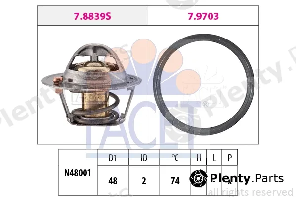 Facet 7.8840 — Thermostat, coolant Made in Italy - OE Equivalent