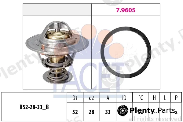 Facet 7.8928 — Thermostat, coolant Made in Italy - OE Equivalent
