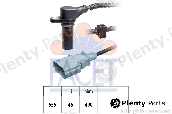 Facet 9.0505 — Sensor, crankshaft pulse Made in Italy - OE Equivalent