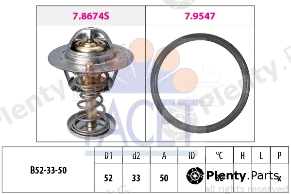 Facet 7.8674 — Thermostat, coolant Made in Italy - OE Equivalent