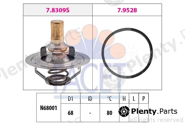 Facet 7.8309 — Thermostat, coolant Made in Italy - OE Equivalent