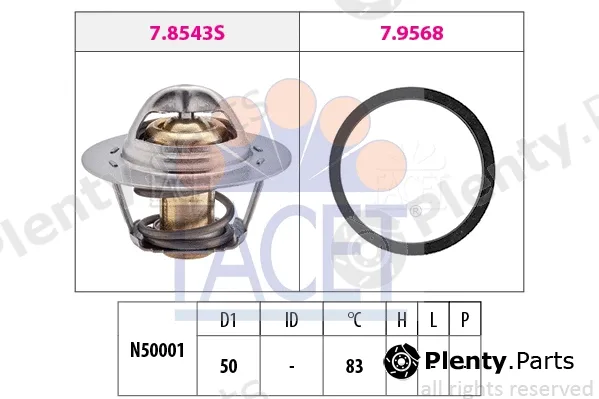 Facet 7.8543 — Thermostat, coolant Made in Italy - OE Equivalent