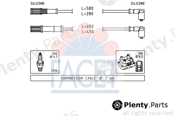 Facet 4.9451 — Ignition Cable Kit Made in Italy - OE Equivalent
