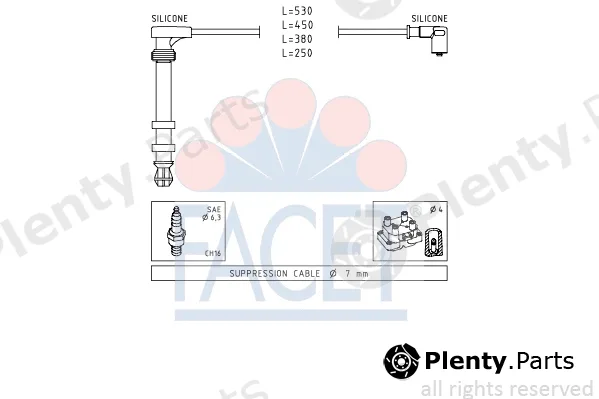 Facet 4.9503 — Ignition Cable Kit Made in Italy - OE Equivalent