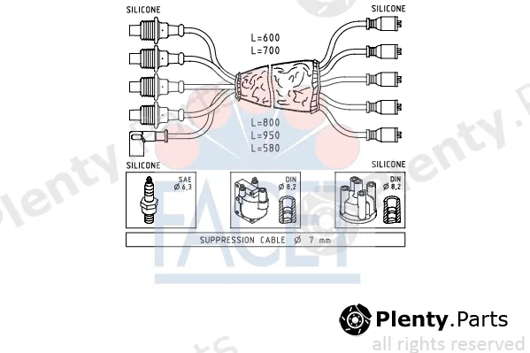 Facet 4.8747 — Ignition Cable Kit Made in Italy - OE Equivalent