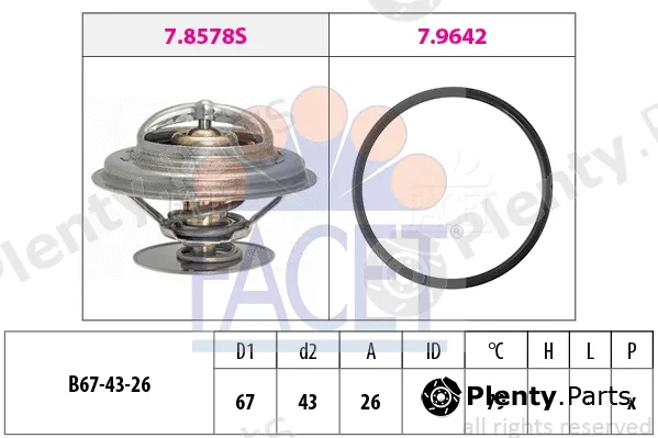 Facet 7.8578 — Thermostat, coolant Made in Italy - OE Equivalent