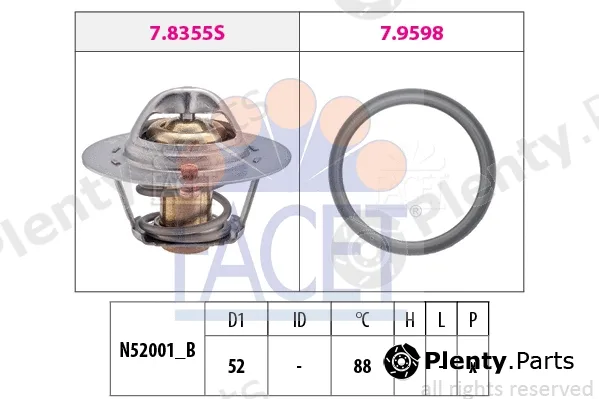 Facet 7.8487 — Thermostat, coolant Made in Italy - OE Equivalent