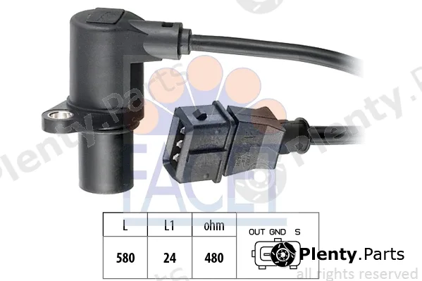 Facet 9.0297 — Sensor, crankshaft pulse Made in Italy - OE Equivalent