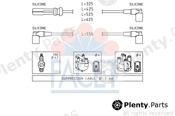 Facet 4.8372 — Ignition Cable Kit Made in Italy - OE Equivalent