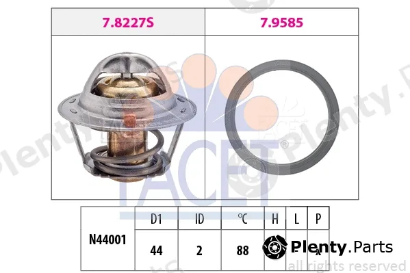 Facet 7.8366 — Thermostat, coolant Made in Italy - OE Equivalent
