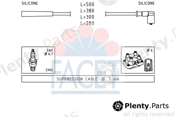 Facet 4.7252 — Ignition Cable Kit Made in Italy - OE Equivalent
