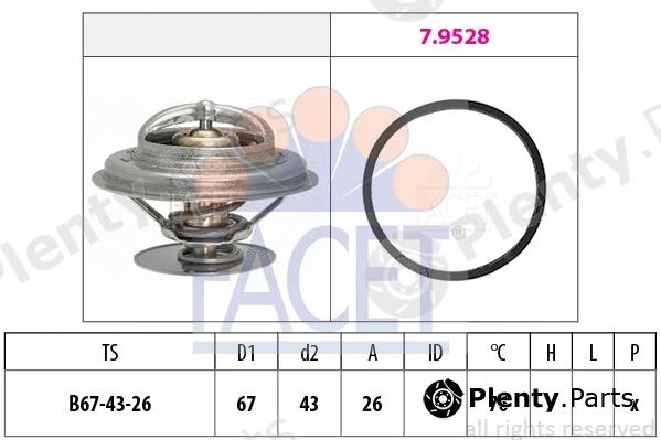 Facet 7.7996 — Thermostat, coolant Made in Italy - OE Equivalent