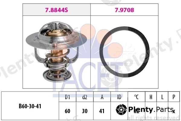 Facet 7.8844 — Thermostat, coolant Made in Italy - OE Equivalent