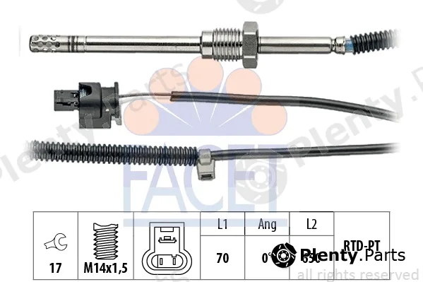 Facet 22.0069 — Sensor, exhaust gas temperature Made in Italy - OE Equivalent