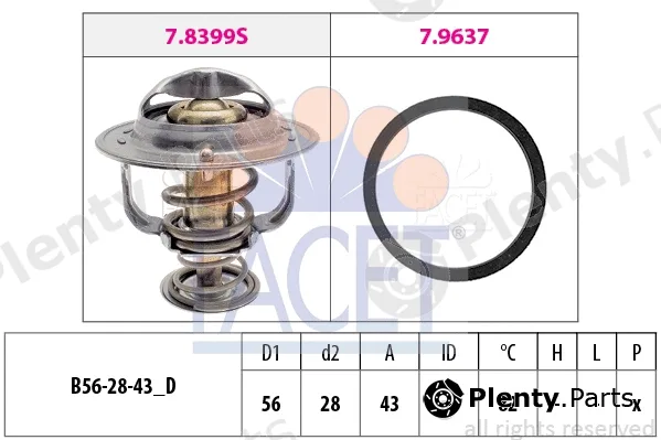 Facet 7.8522 — Thermostat, coolant Made in Italy - OE Equivalent