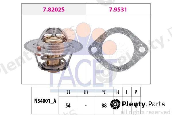 Facet 7.8600 — Thermostat, coolant Made in Italy - OE Equivalent