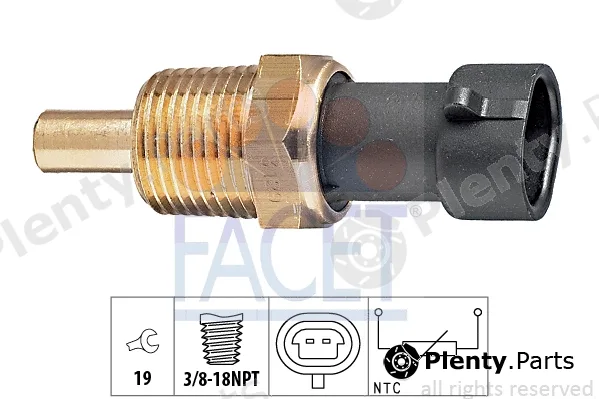 Facet 7.3129 — Sensor, oil temperature Made in Italy - OE Equivalent