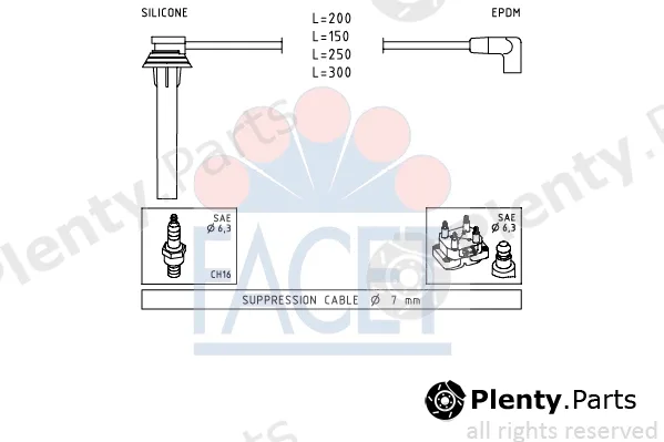 Facet 4.9719 — Ignition Cable Kit Made in Italy - OE Equivalent