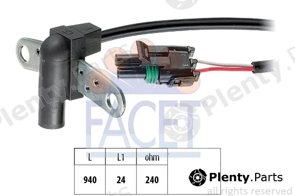 Facet 9.0010 — Sensor, crankshaft pulse Made in Italy - OE Equivalent
