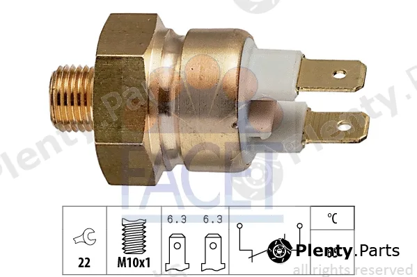 Facet 7.4112 — Temperature Switch, coolant warning lamp Made in Italy - OE Equivalent