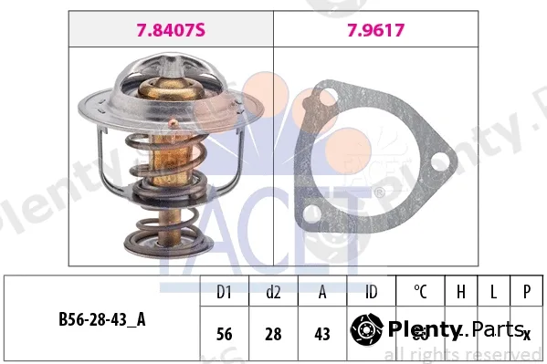 Facet 7.8407 — Thermostat, coolant Made in Italy - OE Equivalent