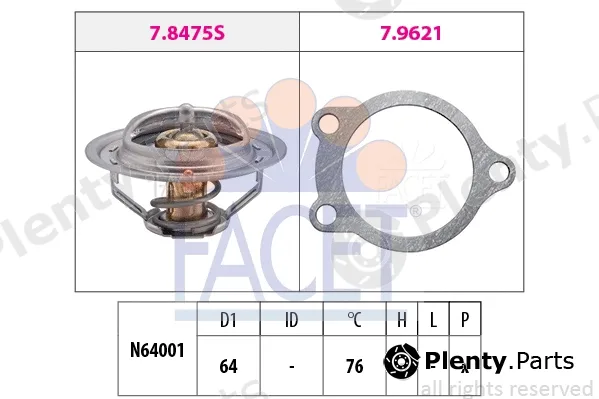 Facet 7.8475 — Thermostat, coolant Made in Italy - OE Equivalent
