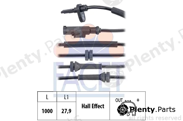 Facet 21.0143 — Sensor, wheel speed Made in Italy - OE Equivalent