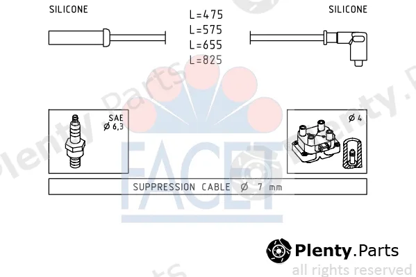Facet 4.8494 — Ignition Cable Kit Made in Italy - OE Equivalent