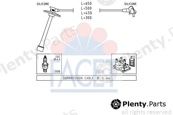 Facet 4.9793 — Ignition Cable Kit Made in Italy - OE Equivalent