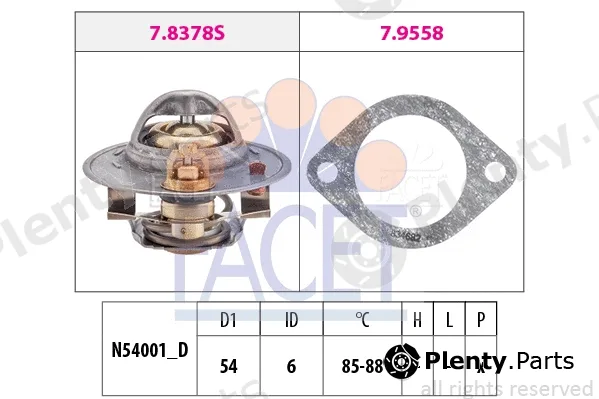 Facet 7.8378 — Thermostat, coolant Made in Italy - OE Equivalent