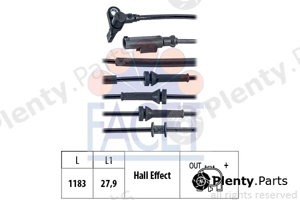 Facet 21.0166 — Sensor, wheel speed Made in Italy - OE Equivalent