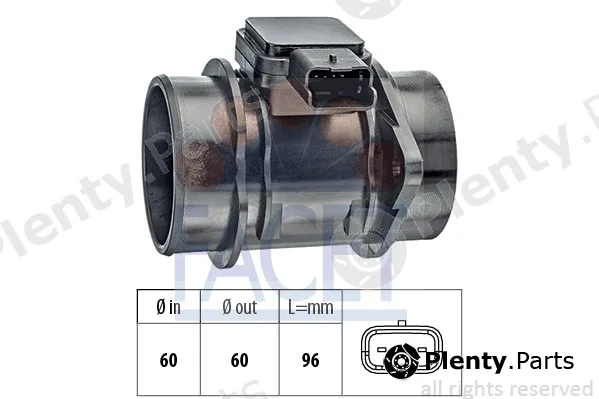 Facet 10.1301 — Mass Air Flow Sensor Made in Italy - OE Equivalent