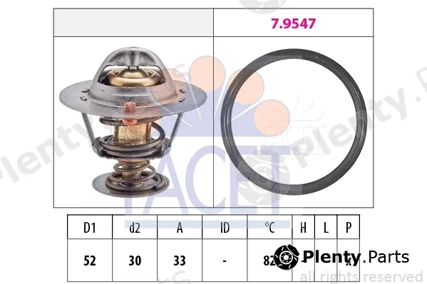 Facet 7.8947 — Thermostat, coolant Made in Italy - OE Equivalent