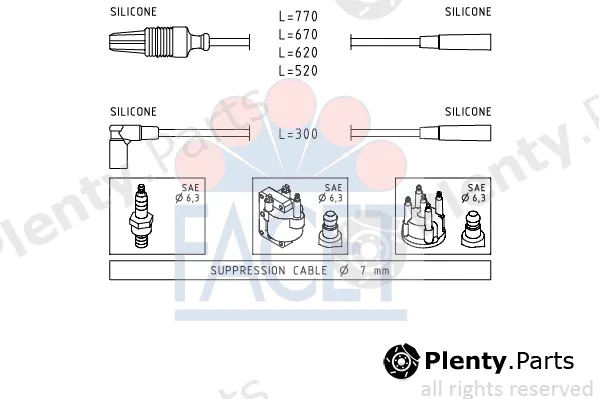 Facet 4.8780 — Ignition Cable Kit Made in Italy - OE Equivalent