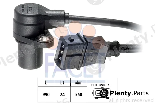 Facet 9.0073 — Sensor, crankshaft pulse Made in Italy - OE Equivalent