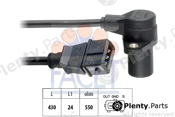 Facet 9.0076 — Sensor, crankshaft pulse Made in Italy - OE Equivalent