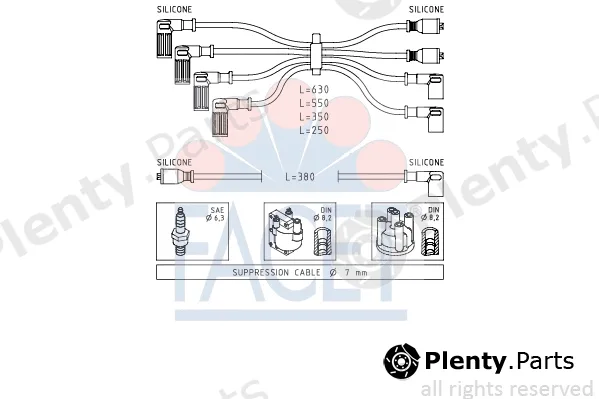 Facet 4.8815 — Ignition Cable Kit Made in Italy - OE Equivalent