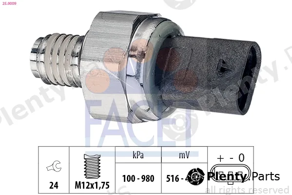 Facet 25.0009 — Sensor, oil pressure Made in Italy - OE Equivalent