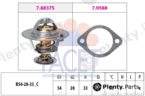 Facet 7.8837 — Thermostat, coolant Made in Italy - OE Equivalent