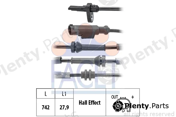 Facet 21.0253 — Sensor, wheel speed Made in Italy - OE Equivalent