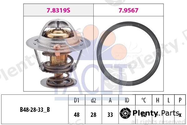 Facet 7.8319 — Thermostat, coolant Made in Italy - OE Equivalent