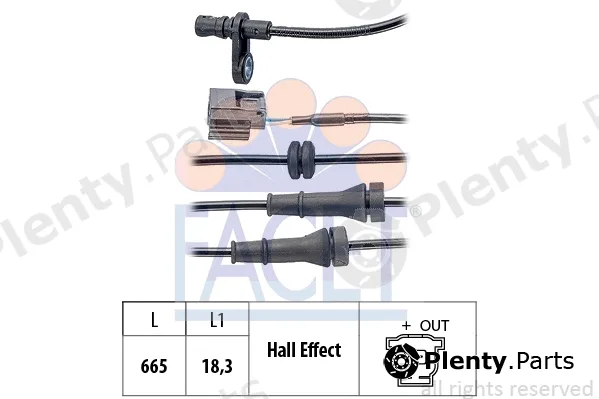 Facet 21.0237 — Sensor, wheel speed Made in Italy - OE Equivalent