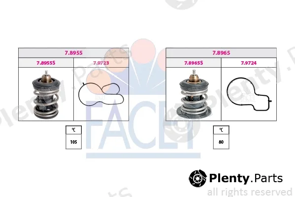 Facet 7.7987KK — Thermostat, coolant Made in Italy - OE Equivalent