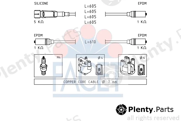 Facet 4.8965 — Ignition Cable Kit Made in Italy - OE Equivalent