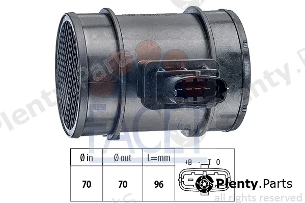 Facet 10.1276 — Mass Air Flow Sensor Made in Italy - OE Equivalent