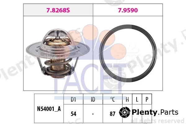 Facet 7.8268 — Thermostat, coolant Made in Italy - OE Equivalent