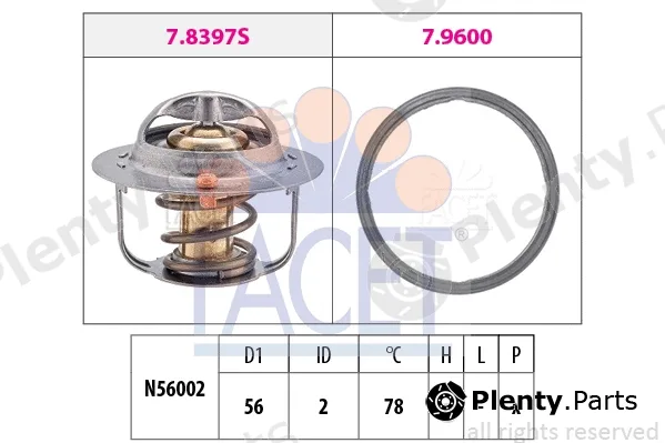 Facet 7.8397 — Thermostat, coolant Made in Italy - OE Equivalent