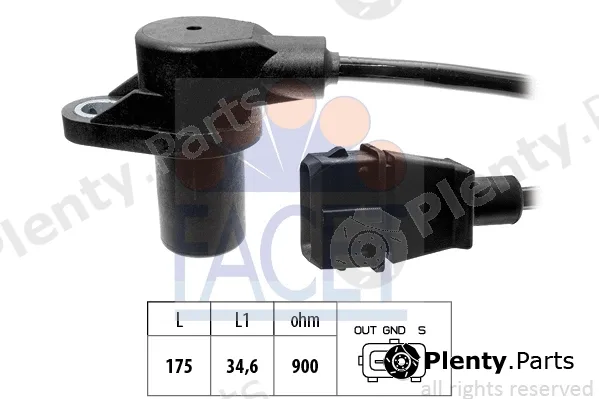 Facet 9.0852 — Sensor, crankshaft pulse Made in Italy - OE Equivalent