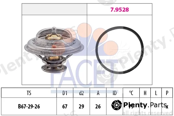 Facet 7.7937 — Thermostat, coolant Made in Italy - OE Equivalent