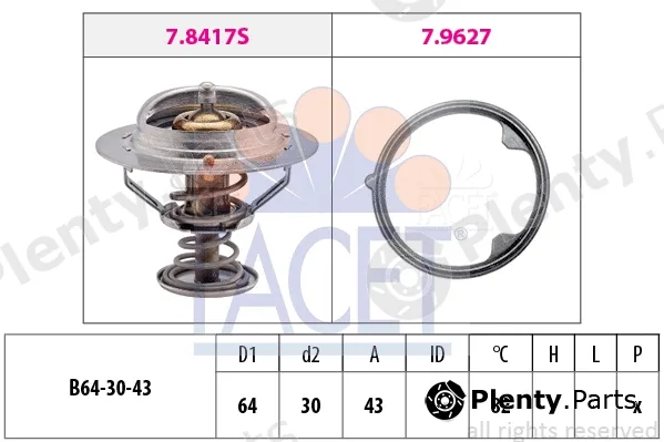Facet 7.8926 — Thermostat, coolant Made in Italy - OE Equivalent